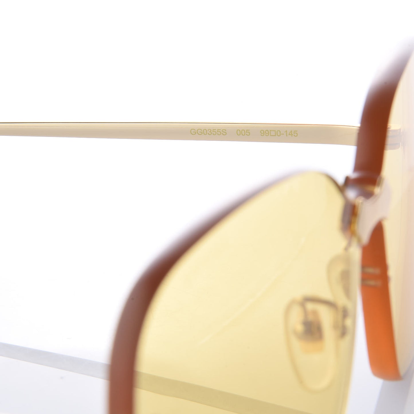 Rimless Sunglasses GG0352S Gold Yellow
