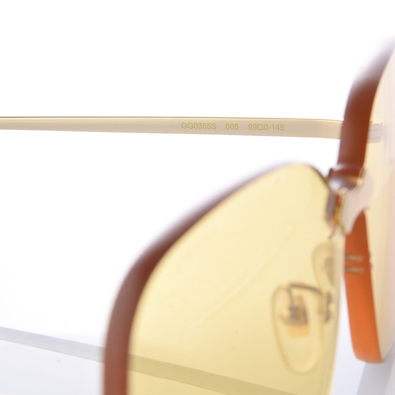 Gucci Rimless Sunglasses GG0352S Gold Yellow 4 of 5