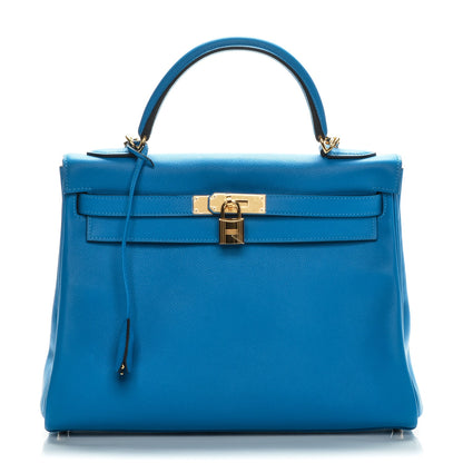 Hermes Evercolor Kelly Retourne 32 Bleu Hydra 1 of 26