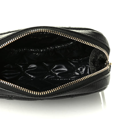 Chanel Grained Calfskin Quilted Small Curvy Pouch Cosmetic Case Black 4 of 5