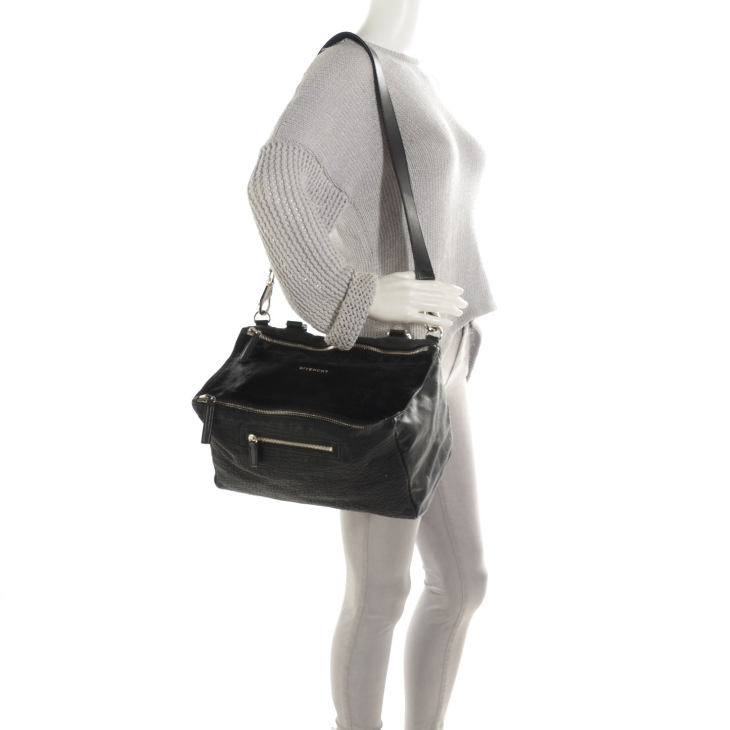 Calf Hair Lambskin Medium Pandora Black