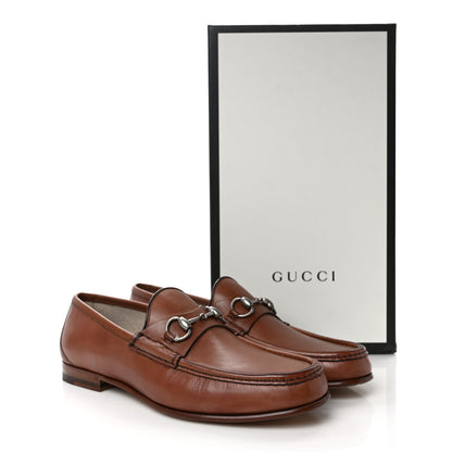 Gucci Betis Glamour Calfskin Mens 1953 Horsebit Loafers 9 Cocoa 8 of 8