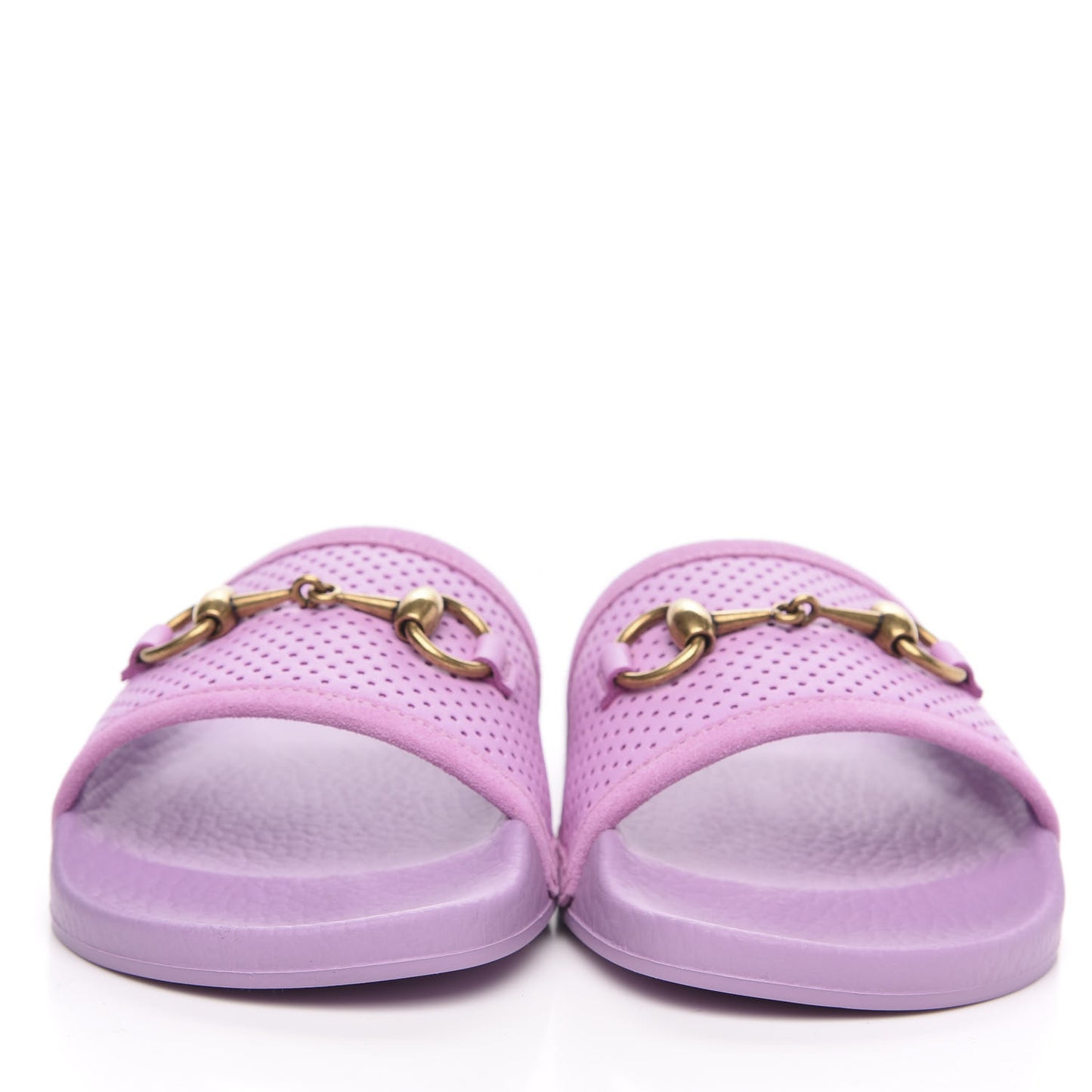 Suede Perforated Horsebit Kids Slide Sandals 9 Malva