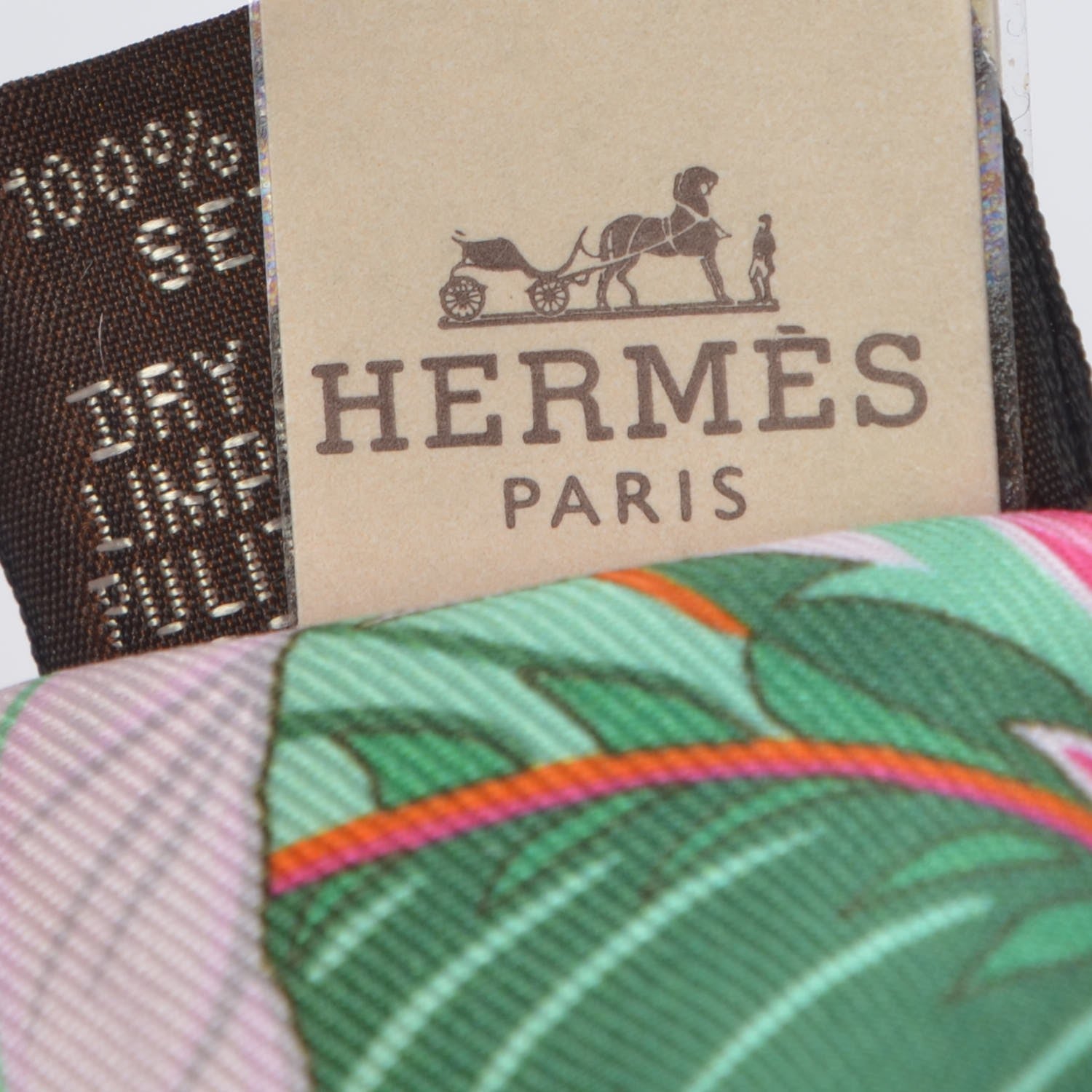 Hermes Silk Cheval Phoenix Twilly Fuchsia Vert Rose 5 of 5