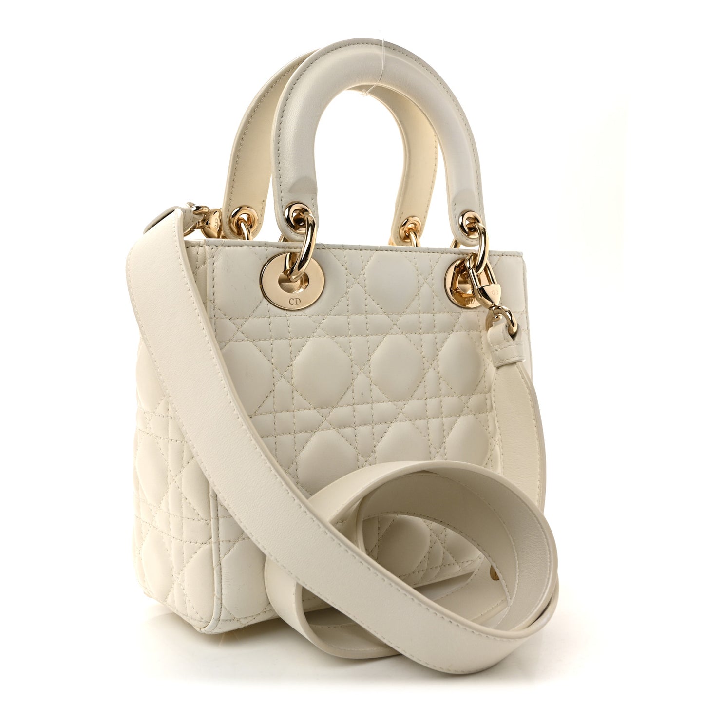 Lambskin Cannage Small My ABCDior Lady Dior White