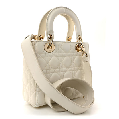 Christian Dior Lambskin Cannage Small My ABCDior Lady Dior White 3 of 9