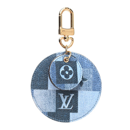 Louis Vuitton Denim Damier Monogram Patchwork Bag Charm Key Holder 1 of 4