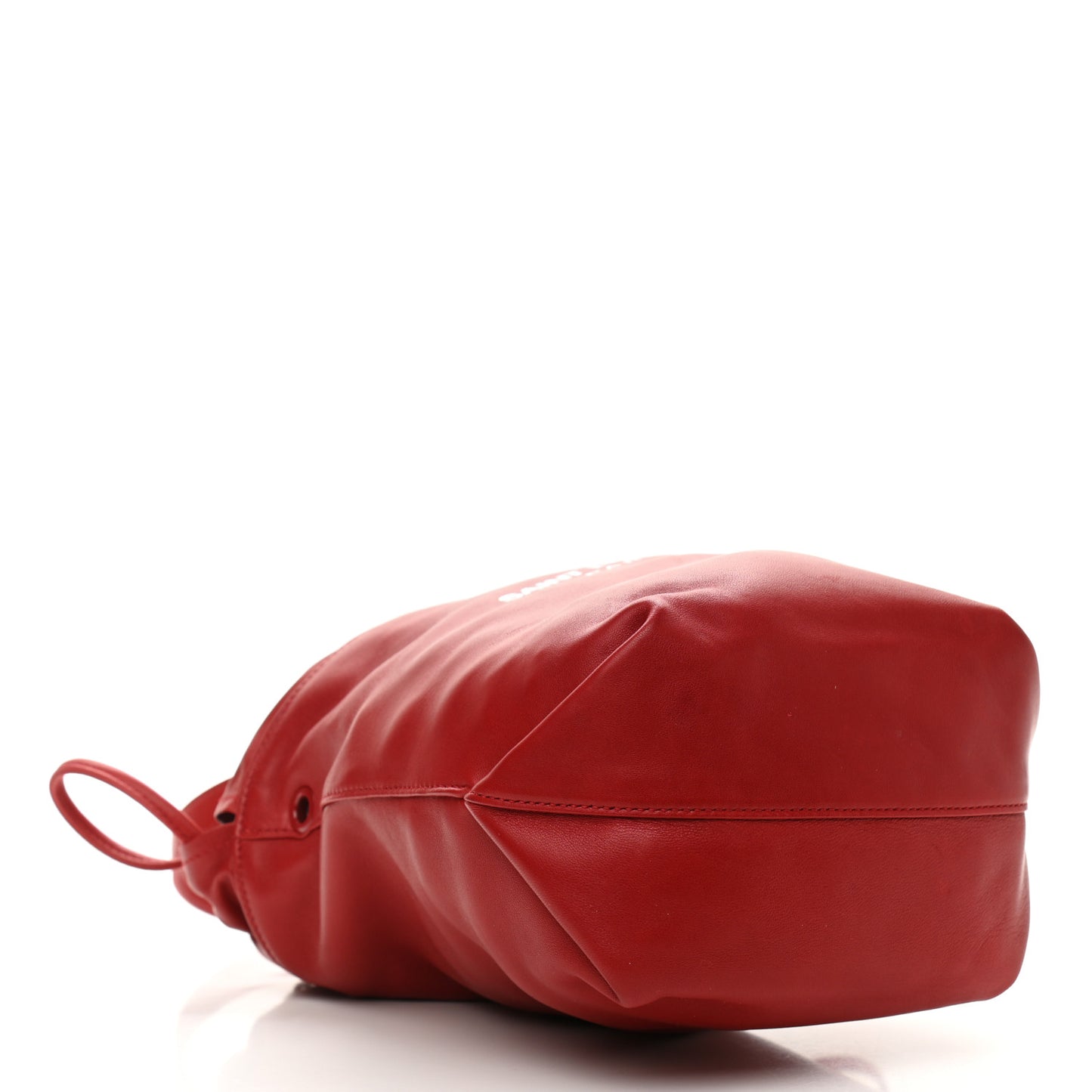 Lambskin Small Teddy Bucket Bag Red