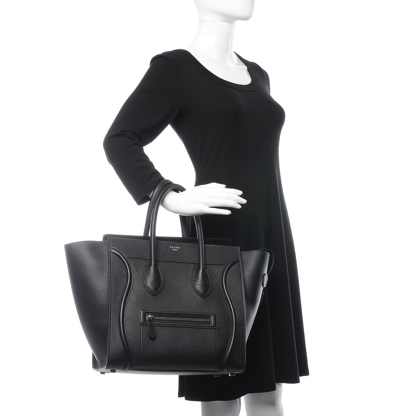 Drummed Calfskin Mini Luggage Black