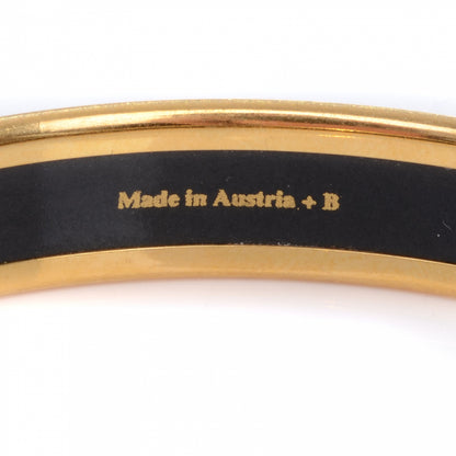 Hermes Narrow Enamel Printed Flowers Bracelet Orange 65 5 of 5