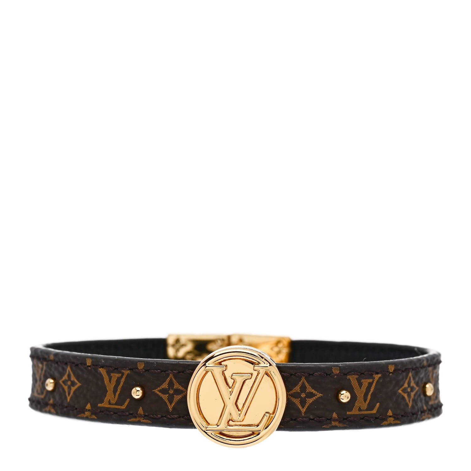 Louis Vuitton Monogram LV Circle Reversible Bracelet 17 Black 1 of 7