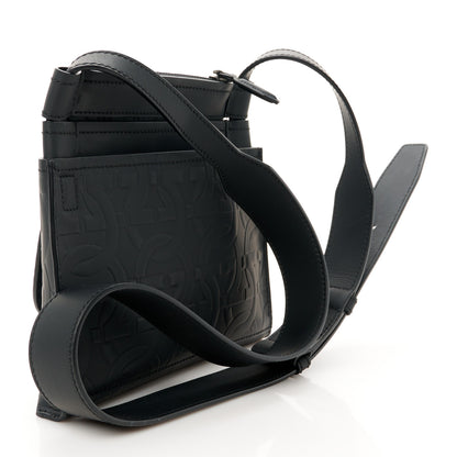 Salvatore Ferragamo Calfskin Gancini Embossed Brooklyn Crossbody Bag Black 3 of 11