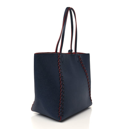 Louis Vuitton Calfskin Braided Lockme Cabas Marine Rouge 3 of 7