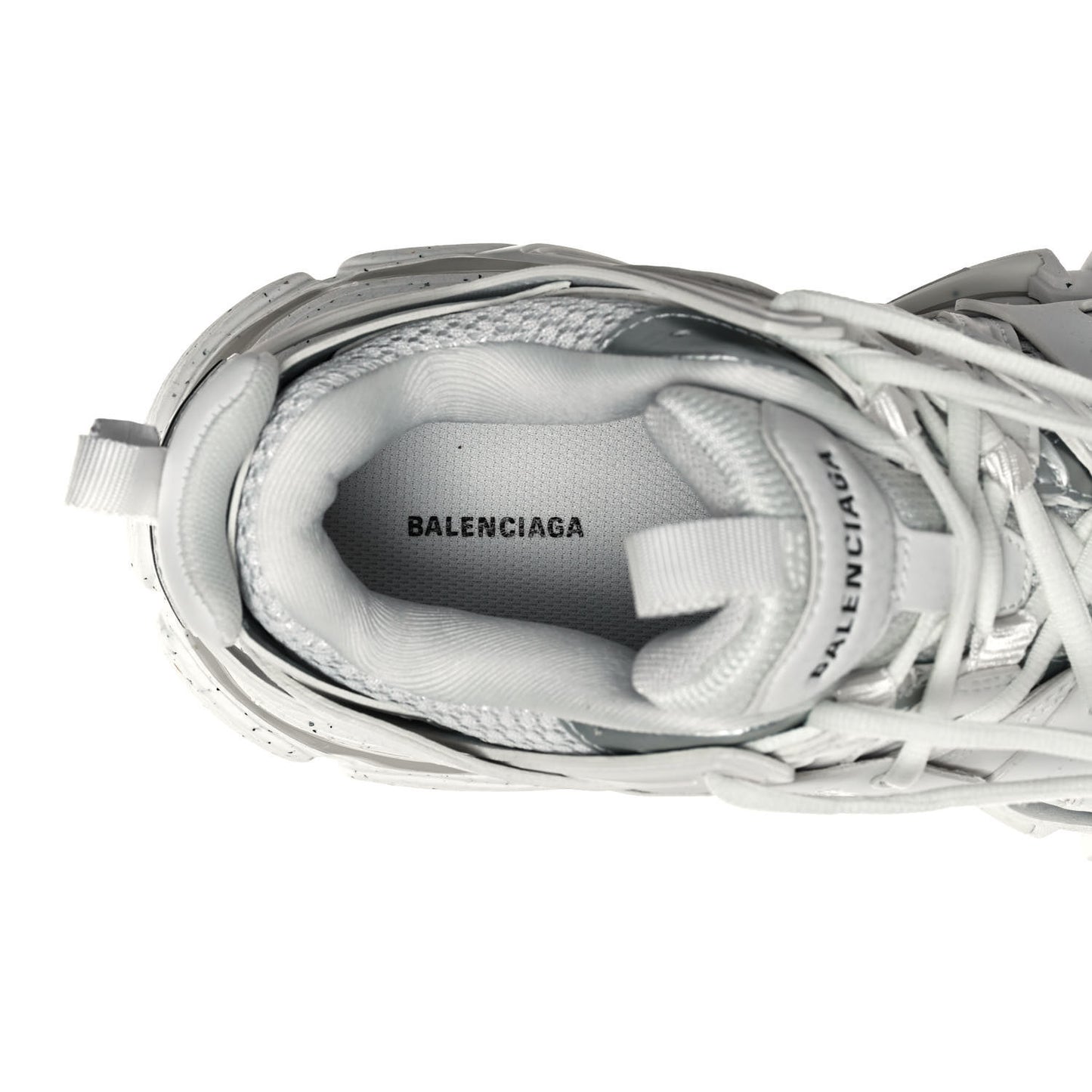 Rubber Mesh Fabric Monocolor Recycled Sole Womens Track Sneakers 38 White