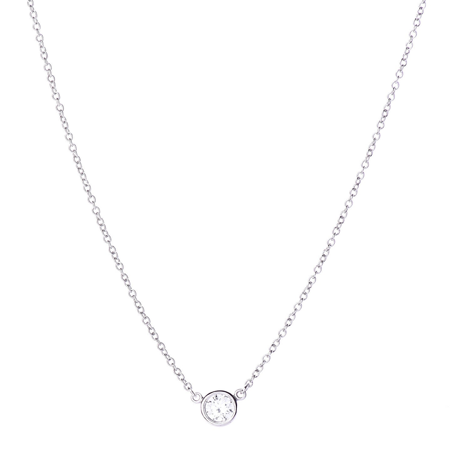 Platinum Diamond .16ct Elsa Peretti Diamonds by the Yard Pendant Necklace