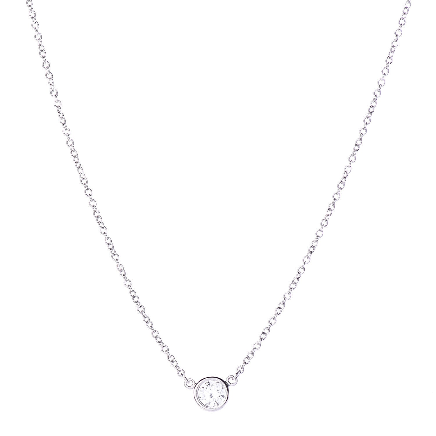 Tiffany Platinum Diamond .16ct Elsa Peretti Diamonds by the Yard Pendant Necklace 4 of 7