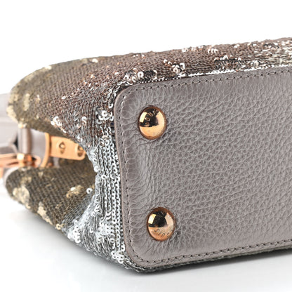 Louis Vuitton Sequins Metallic Taurillon Capucines BB Beige 7 of 8