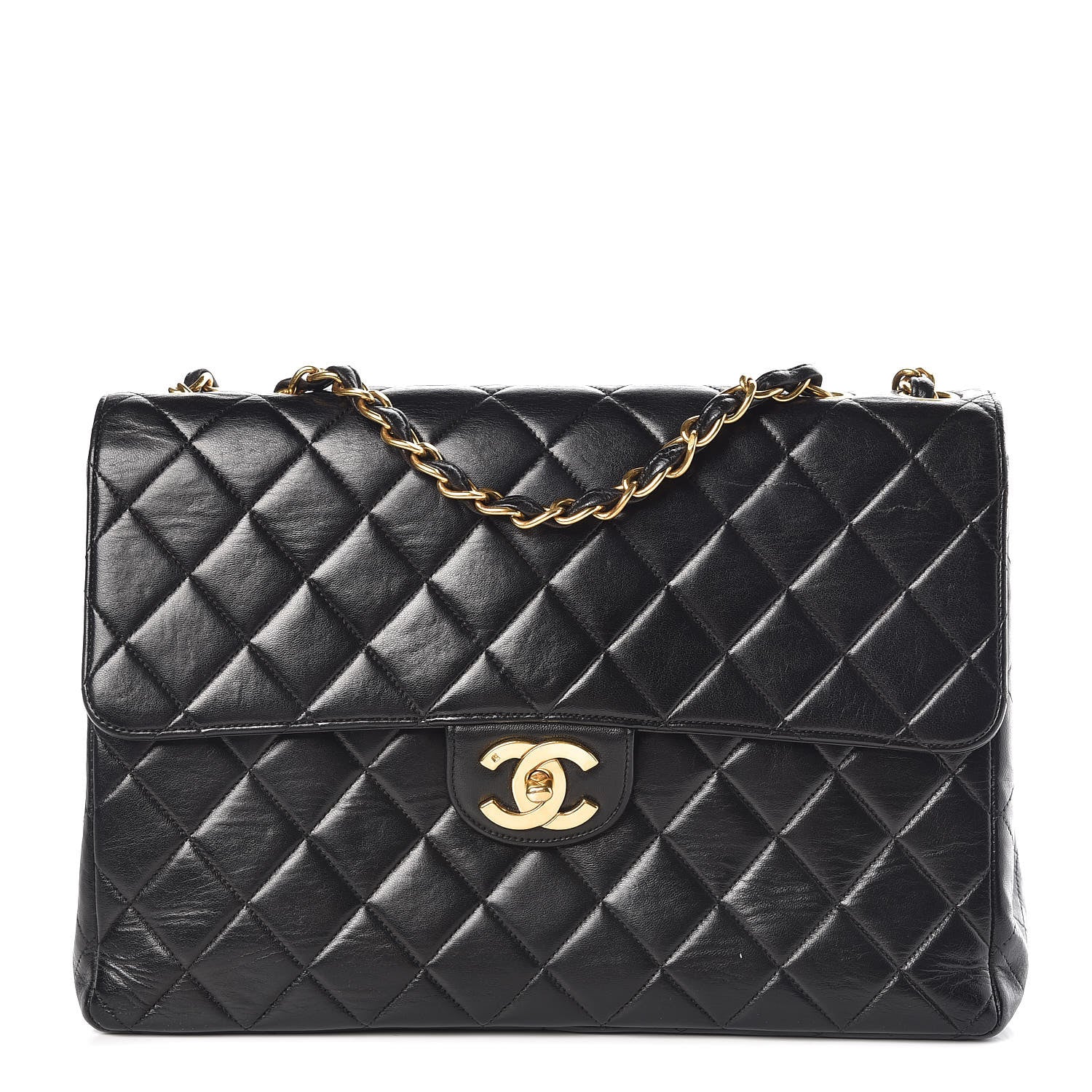 Chanel Lambskin Quilted Jumbo Single Flap Black 1 of 11