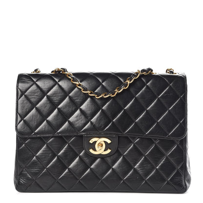 Chanel Lambskin Quilted Jumbo Single Flap Black 1 of 11