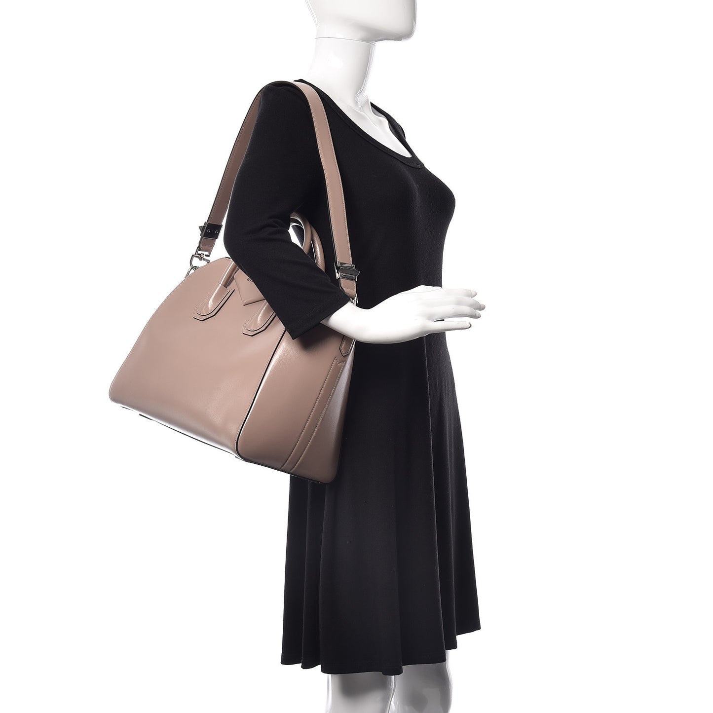 Shiny Lord Calfskin Medium Antigona Taupe