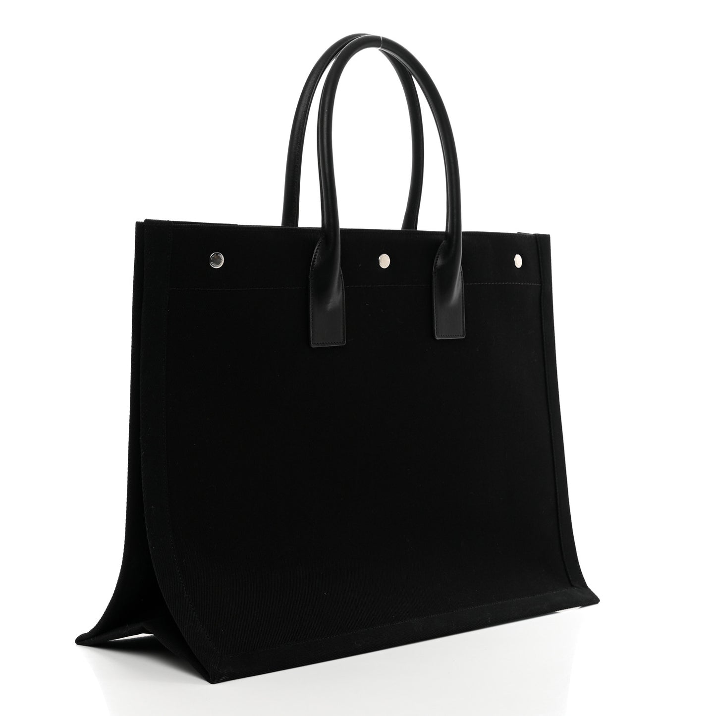 Linen Calfskin Rive Gauche Tote Black