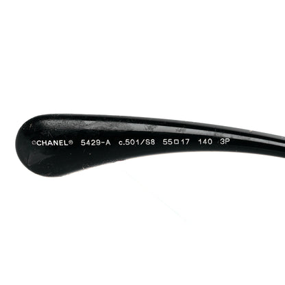 Chanel Acetate Polarized Butterfly Signature CC Sunglasses 5429-A Black 5 of 6