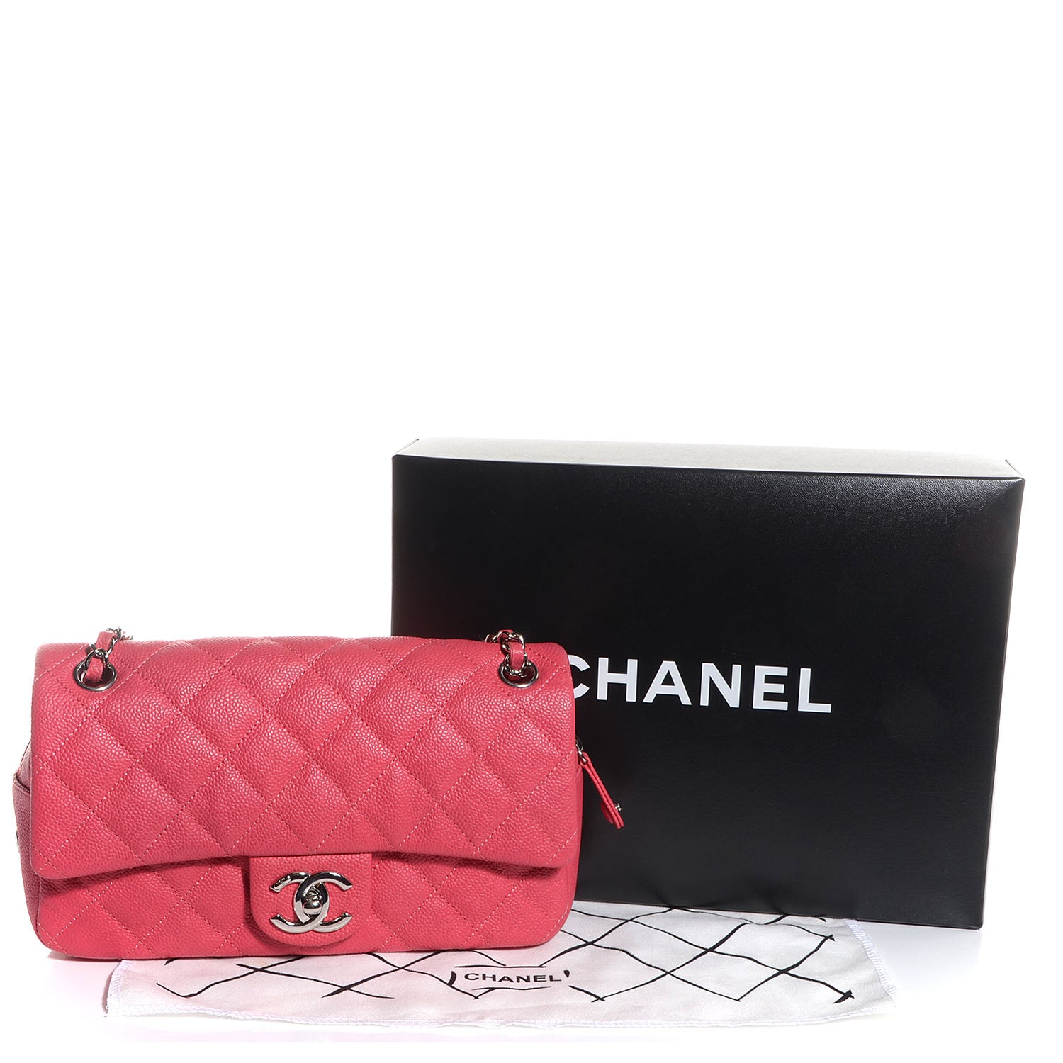 Chanel Caviar Quilted Medium Easy Flap Coral 5 of 9