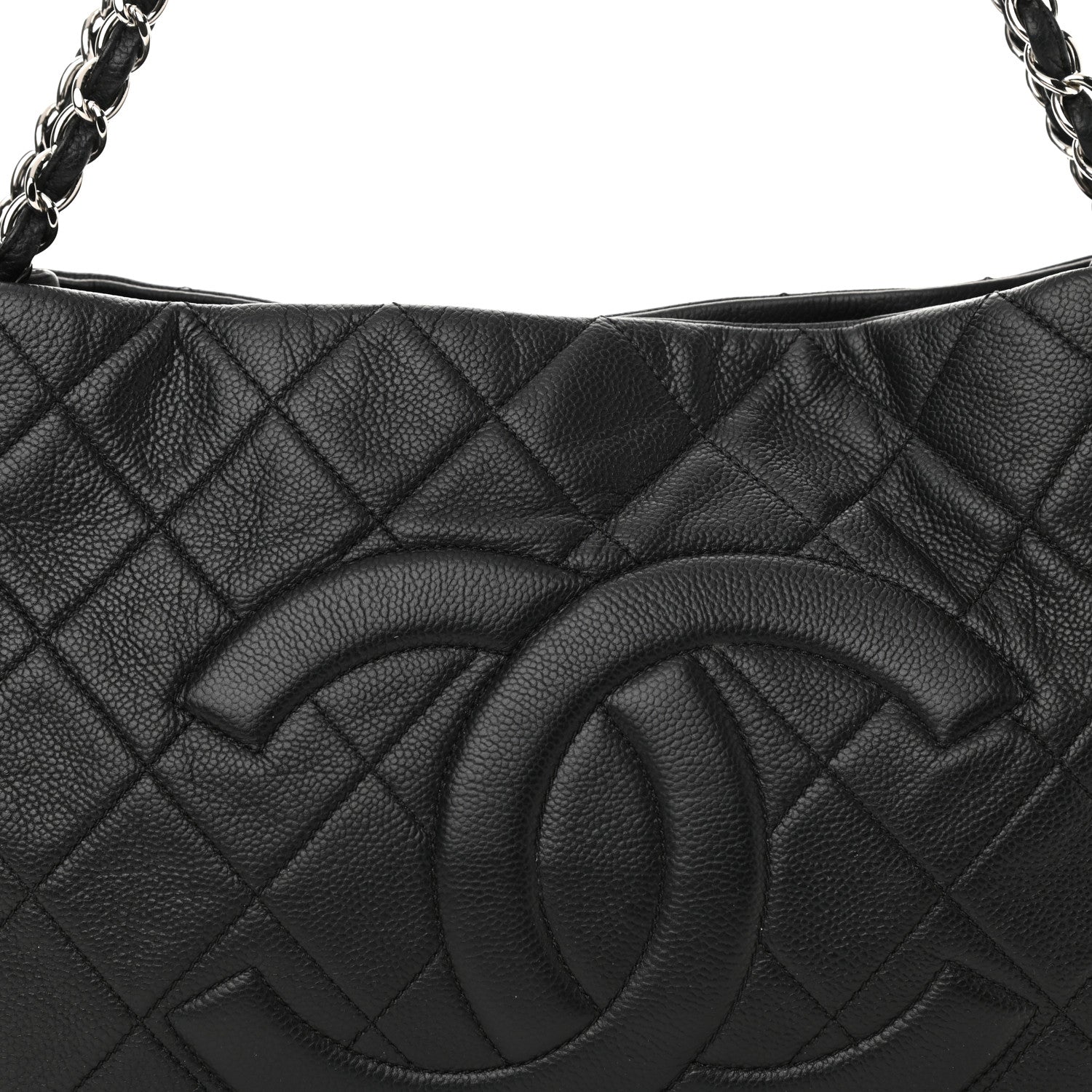 Chanel Caviar Quilted Expandable Zip Shoulder Bag Black 8 of 10