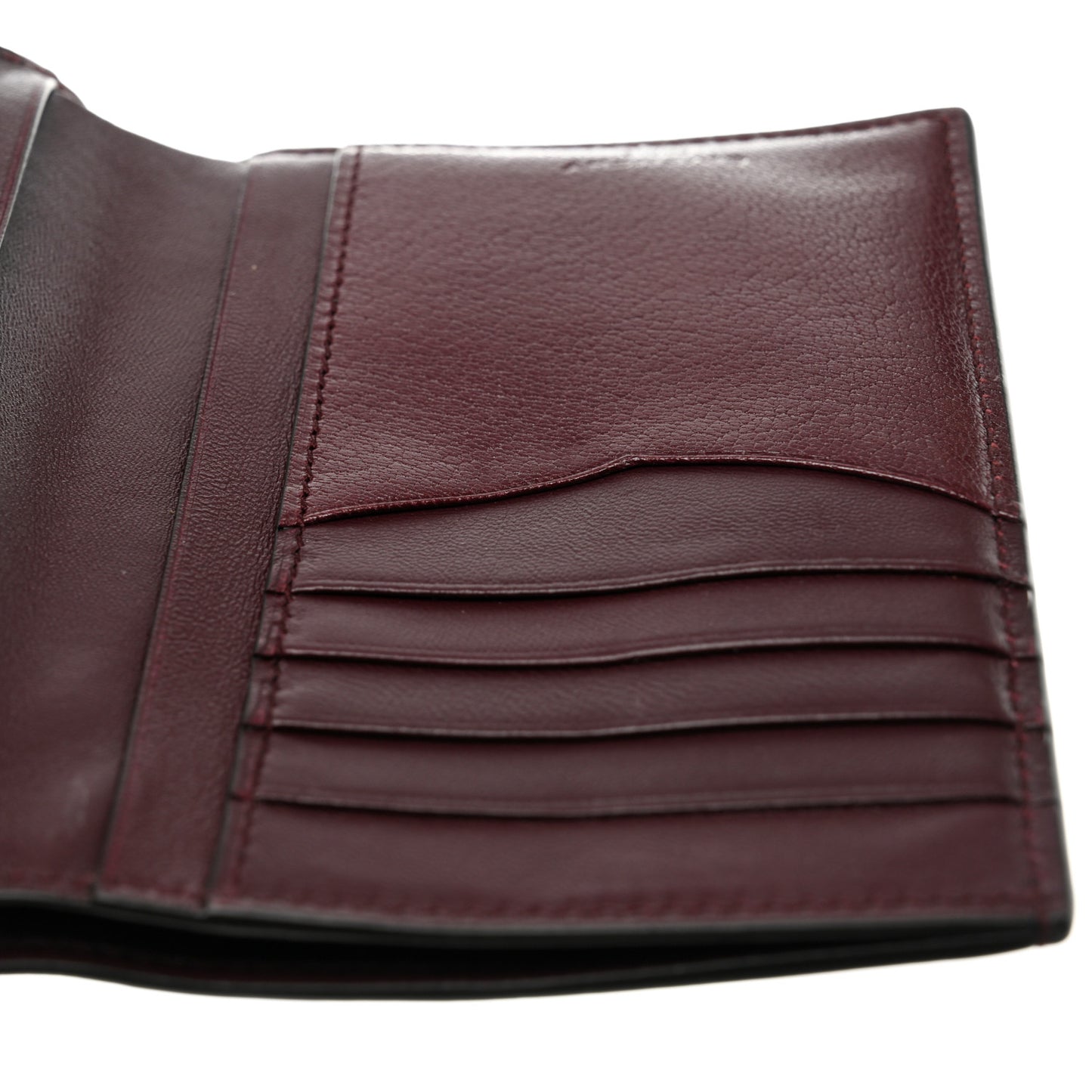 Goatskin Diamond Quilted GV3 Medium Wallet Aubergine