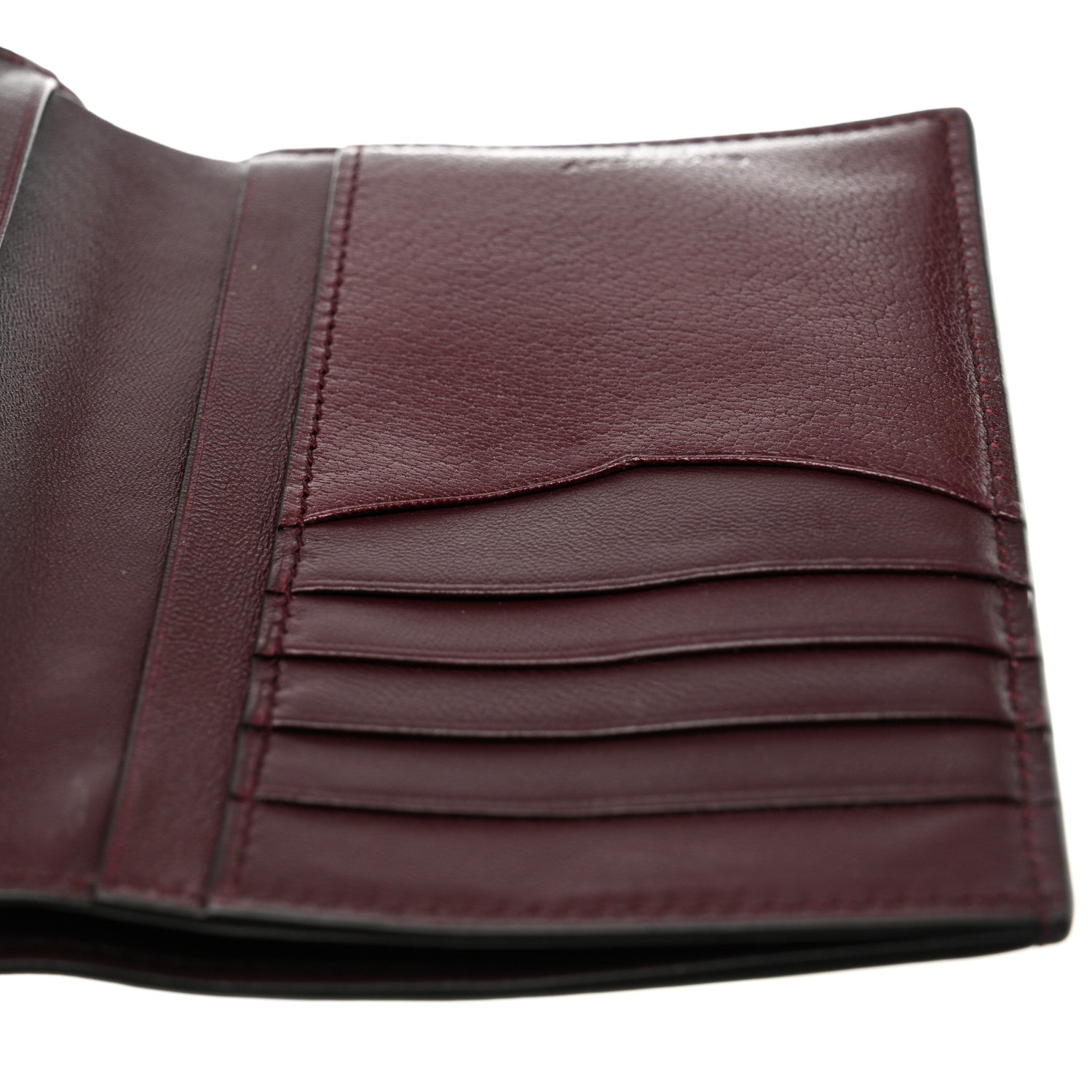 Givenchy Goatskin Diamond Quilted GV3 Medium Wallet Aubergine 8 of 12