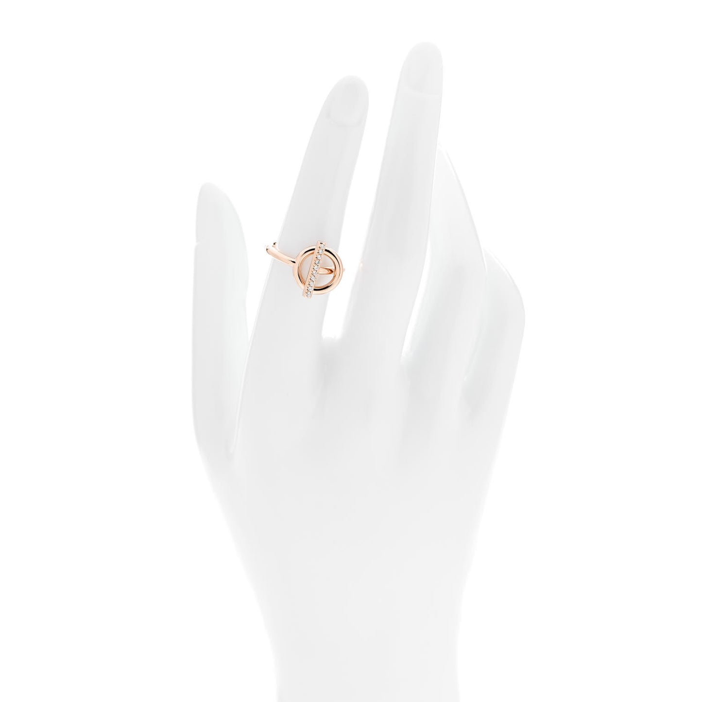 18K Rose Gold Diamond PM Echappee Ring 51 5.75