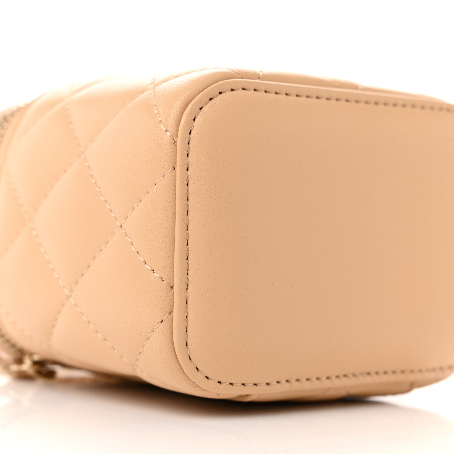 Chanel Lambskin Quilted Pearl Crush Mini Vanity Case With Chain Beige 9 of 11