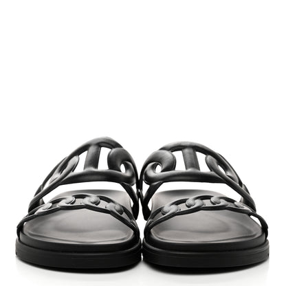 Hermes Nappa Extra Sandals 40 Black 2 of 9