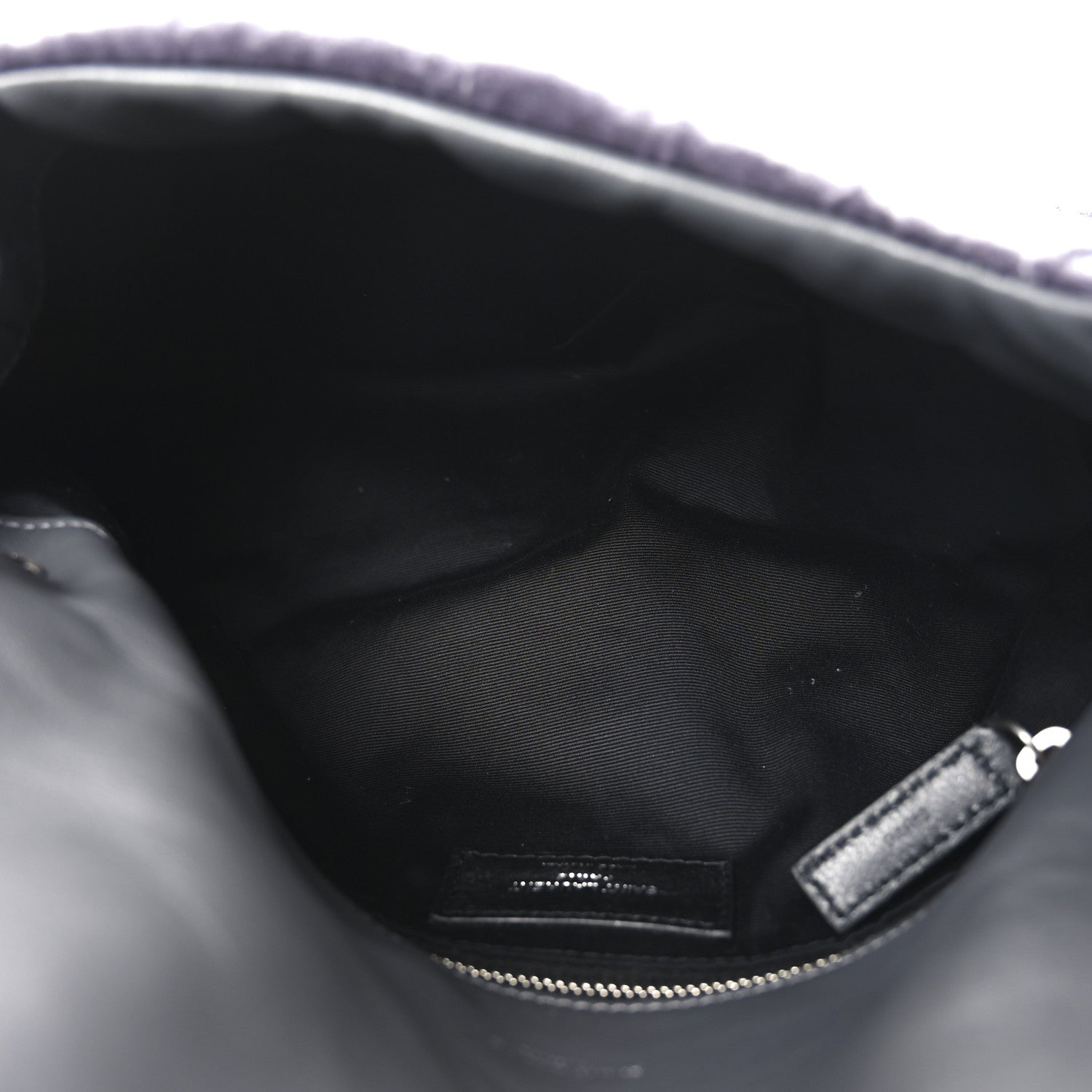 Saint Laurent Crushed Velvet Quilted Small Loulou Puffer Monogram Chain Satchel Iron Grey 5 of 10