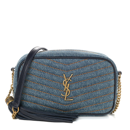 Saint Laurent Denim Matelasse Monogram Mini Lou Camera Bag California Blue 1 of 9