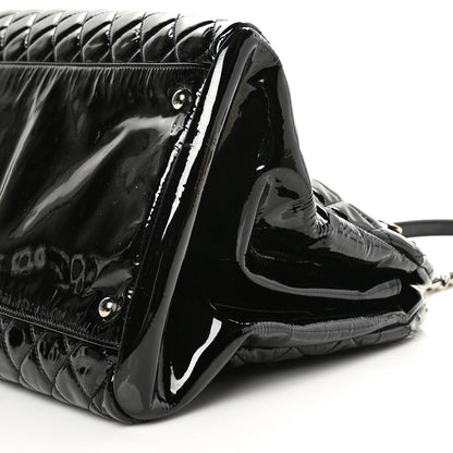 Chanel Patent Quilted Maxi Just Mademoiselle Bowling Bag Black 13 of 13