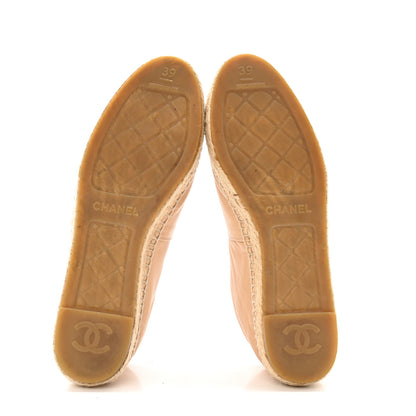 Chanel Lambskin CC Espadrilles 39 Beige Black 6 of 13
