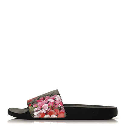Gucci GG Supreme Monogram Blooms Slide Sandals 39 Beige Multicolor 1 of 9