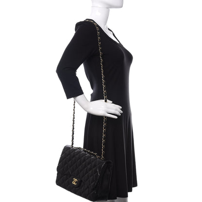 Chanel Lambskin Quilted Jumbo Single Flap Black 2 of 11