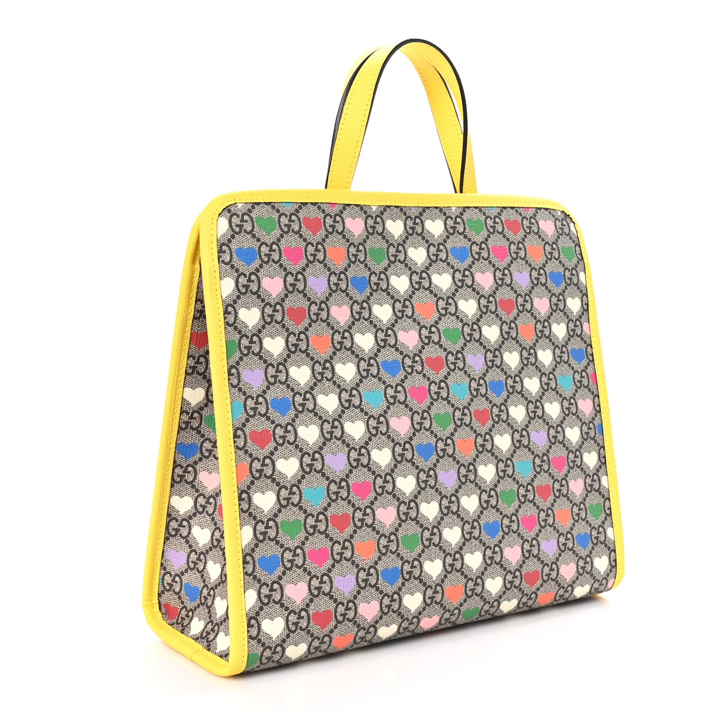 GG Supreme Monogram Hearts Childrens Tote Beige Ebony Multicolor Freesia