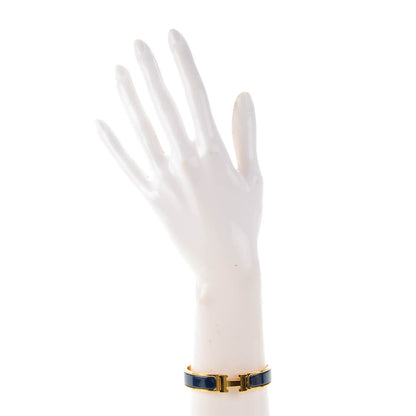 Hermes Enamel Narrow Clic Clac H Bracelet PM Indigo 2 of 6