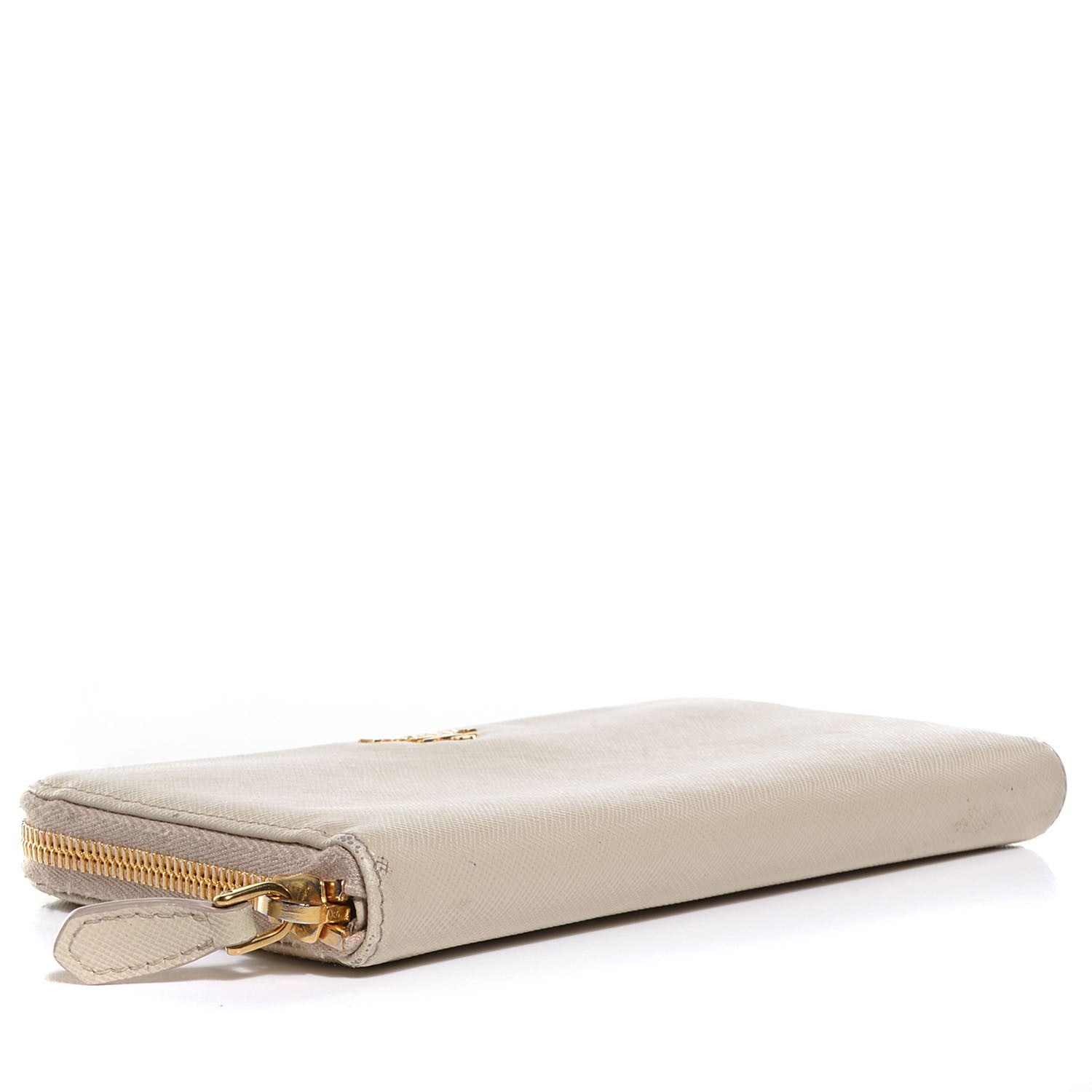 Prada Saffiano Metal Zip Around Wallet Cera 4 of 8
