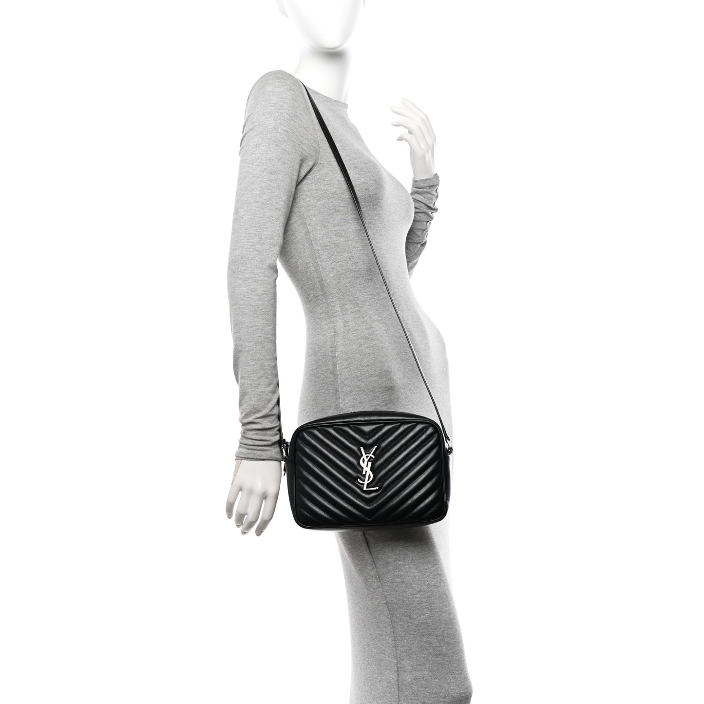 Calfskin Matelasse Monogram Lou Camera Bag Black