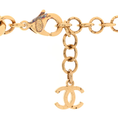 Chanel Crystal Pearl Star Rollerblade Logo Necklace Gold 4 of 5