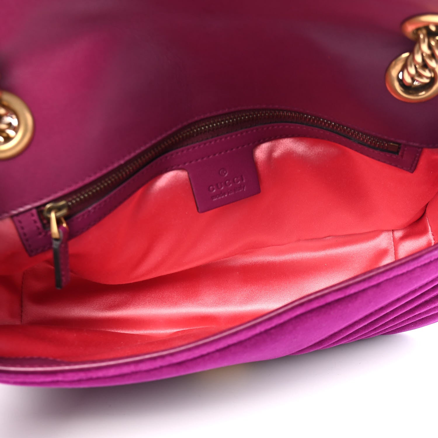 Gucci Velvet Matelasse Small GG Marmont Shoulder Bag Fuchsia Violet Cyclamen 5 of 10