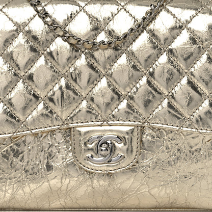 Chanel Metallic Crackled Calfskin Medium Clam's Pocket Flap Gold 8 of 11