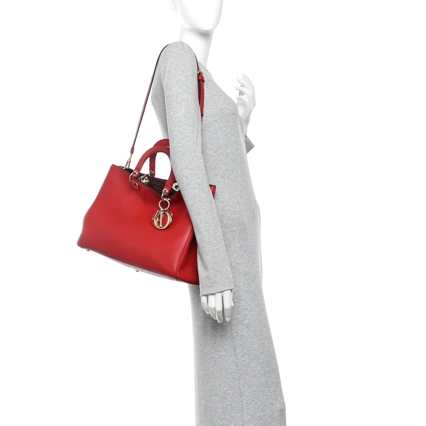Calfskin Medium Diorissimo Tote Red