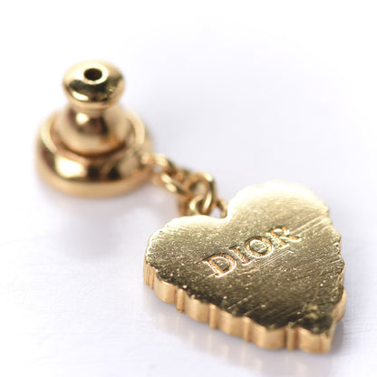 Christian Dior Crystal CD Heart Earrings Gold 4 of 5