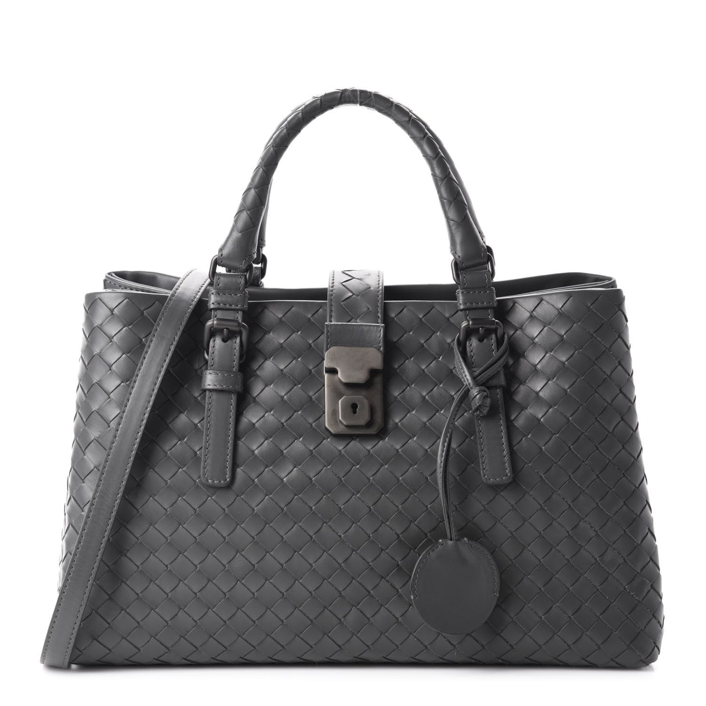 Light Calf Intrecciato Small Roma Light Grey