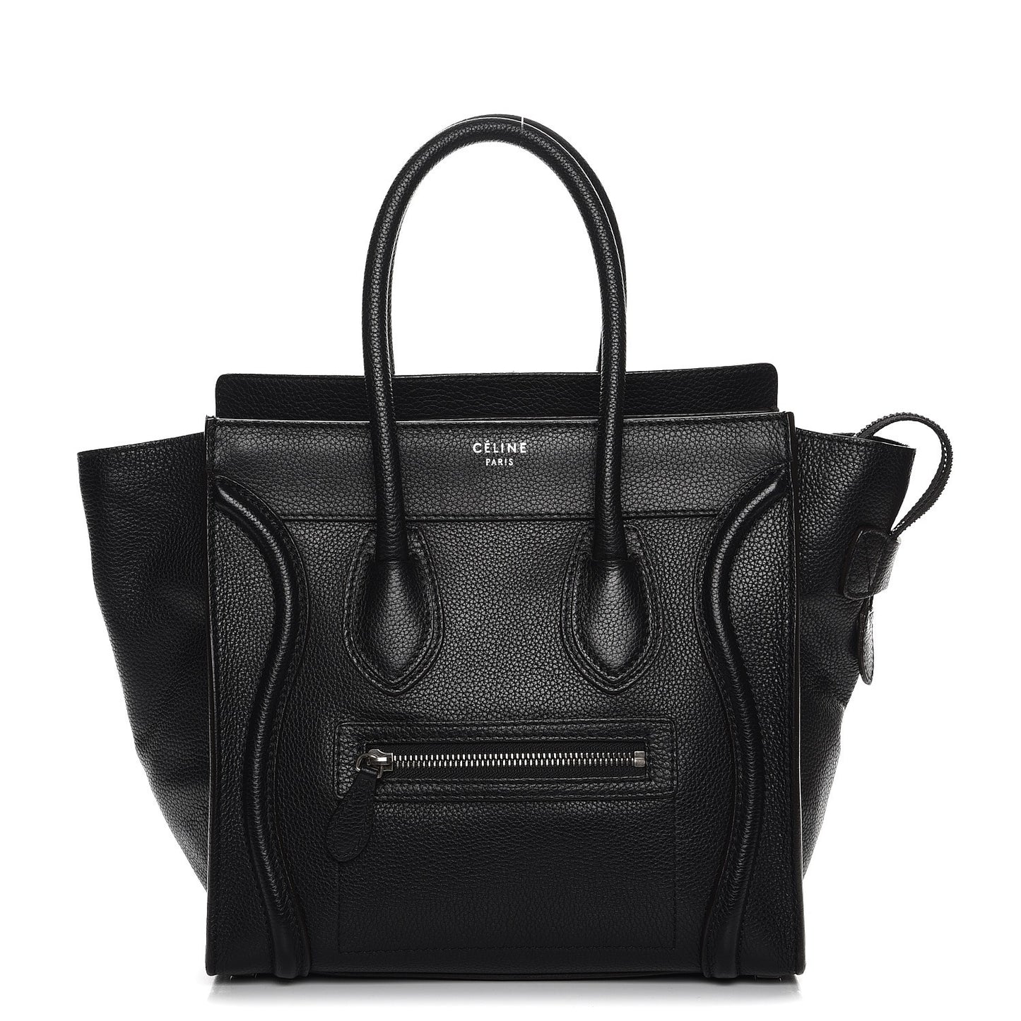 Drummed Calfskin Micro Luggage Black